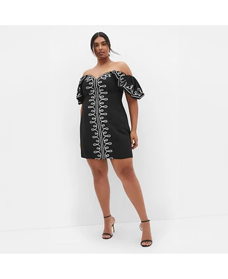 City Chic Women's Hana Embroidered Dress