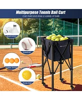 Lightweight Foldable Tennis Ball Teaching Cart with Wheels and Removable Bag