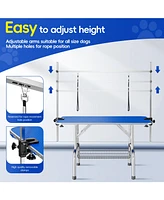 45" Grooming Table, Adjustable, Foldable, 330lb Capacity - Blue