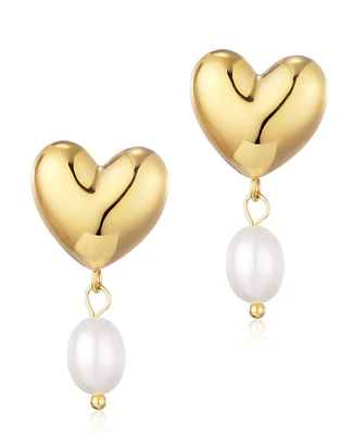 Adornia Gold Freshwater Cultivated Pearl Heart Drop Earrings