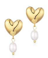 Adornia Gold Freshwater Cultivated Pearl Heart Drop Earrings