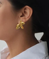 Adornia Gold Statement Flower Stud Earrings