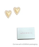 Adornia Gold Puffy Mini Halo Heart Stud Earrings