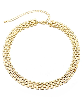 Adornia Gold Plated Grid Chain Necklace