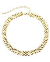 Adornia Gold Plated Grid Chain Necklace