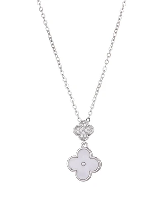 Adornia Tarnish Resistant Mother of Pearl Sliding Clover Necklace