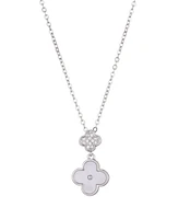 Adornia Tarnish Resistant Mother of Pearl Sliding Clover Necklace