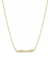 Adornia Gold Crystal Dainty Mixed Shape Bar Necklace
