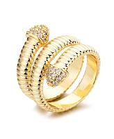 Adornia Gold Cubic Zirconia Coil Wrap Ring