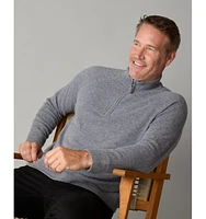 LuxLined Men's Itch-Free Men s Cashmere Quarter-Zip Sweater with Soft Inner Lining