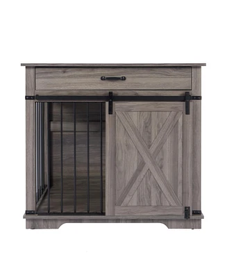 Double Dog Crate Furniture with Shelves