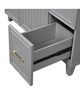 Streamdale Furniture 36" Bathroom Vanity w/ Ceramic Sink & Hairdryer Drawer