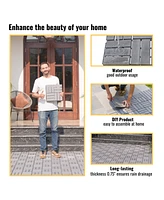 Streamdale Furniture Interlocking Deck Tiles, Light Gray Acacia, 12"x12" (30 Pcs)