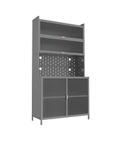 Streamdale Furniture 73" Kitchen Pantry Cabinet, Flip Door, Adjustable Shelves (Grey)