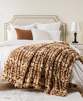 Battilo Luxurious Reversible Rabbit Faux Fur Throw, 50" x 60"