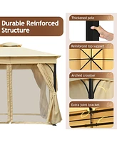 Streamdale Furniture 10x10 Outdoor Gazebo with Netting & Privacy Screens