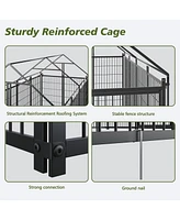 Large Dog Kennel Outdoor Pet Pen with Roof - 7.94'L