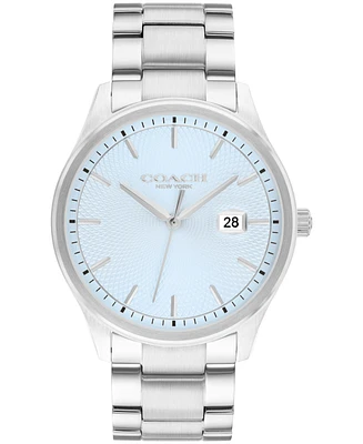 Coach Men's Oliver Silver Tone Stainless Steel Bracelet Watch, 41mm