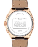 Coach Men's Jackson Dark Brown Leather Calfskin Bracelet Watch, 44mm