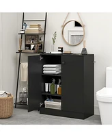 Volenca 2-Door Modern Floor Storage Cabinet with 3-Tier Shelf