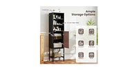 Volenca 57 Inch Bathroom Tall Cabinet with 1 Door and 4 Shelves Narrow Storage Unit with Adjustable Shelves