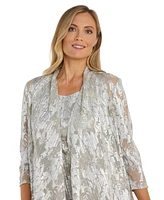 R & M Richards Petite Metallic Swing Jacket, Tank and Pants 3-Pc. Set