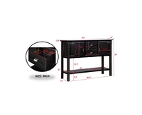 Casainc 48" Solid Wood Sideboard Console Table with 2 Drawers and Cabinets Bottom Shelf, Retro Style Storage Dining Buffet Server Cabinet