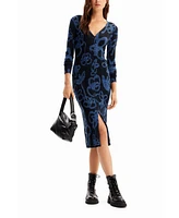 Desigual Women's Floral knit midi dress