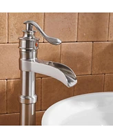 Greenspring Waterfall Single Hole Single-Handle Vessel Bathroom Faucet With Supply Line in Brushed Nickel