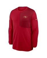 Nike Men's Scarlet San Francisco 49ers Sideline Coach Uv Performance Long Sleeve T-Shirt