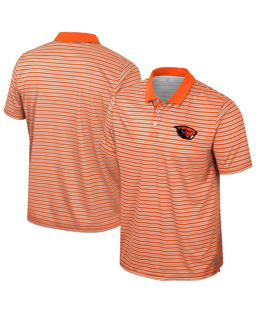 Colosseum Men's Orange Oregon State Beavers Striped Polo Shirt