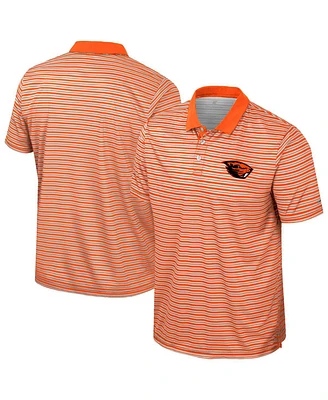 Colosseum Men's Orange Oregon State Beavers Striped Polo Shirt