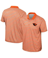 Colosseum Men's Orange Oregon State Beavers Striped Polo Shirt
