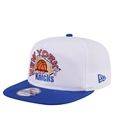 New Era Men's White/Blue New York Knicks Hardwood Two-Tone Golfer Adjustable Hat