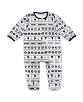 Wear by Erin Andrews Baby Boys and Girls Las Vegas Raiders Allover Print Full-Zip Sleeper with Bib Set