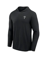 Fanatics Men's Black Philadelphia Phillies Front Office Power Mono Long Sleeve Hoodie T-Shirt