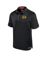 Fanatics Men's Black Chicago Blackhawks Authentic Pro Rink Raglan Polo Shirt