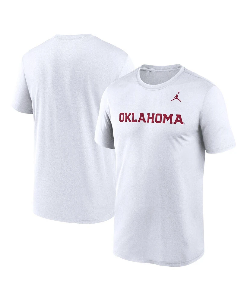 Jordan Men's White Oklahoma Sooners Primetime Legend Wordmark T-Shirt
