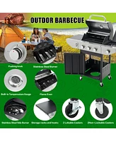 Streamdale Furniture 3-Burner Propane Gas Grill with Side Burner