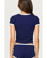 Edikted Womens Brooklyn Contrast T Shirt