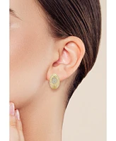 Rachel Zoe 14K Gold Plated Sterling Silver Pave Bombe Satin Hoop Earrings