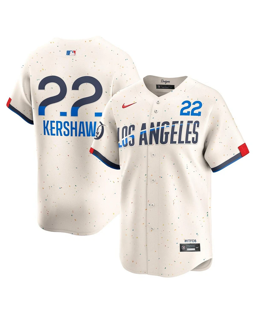 Nike Men's Clayton Kershaw Cream Los Angeles Dodgers City Connect Limited Player Jersey