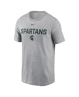 Nike Men's Heather Gray Michigan State Spartans Campus 2-Hit T-Shirt