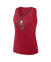Logo Athletic Women's Red Tampa Bay Buccaneers Stellar Win V-Neck Tank Top