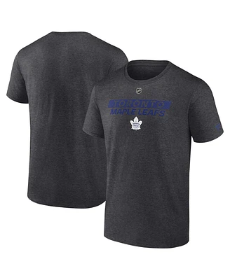 Fanatics Men's Heather Charcoal Toronto Maple Leaf's Authentic Pro Core Primary T-Shirt