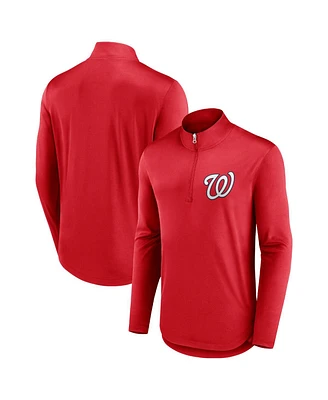 Fanatics Men's Red Washington Nationals Tough Minded Lightweight Quarter-Zip Pullover Sweatshirt