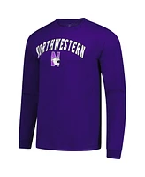 Fanatics Unlabeled Men's Purple Northwestern Wildcats Logo Long Sleeve T-Shirt