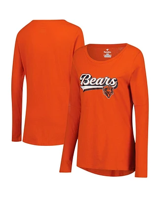 Fanatics Women's Orange Chicago Bears Tail Sweep Long Sleeve T-Shirt