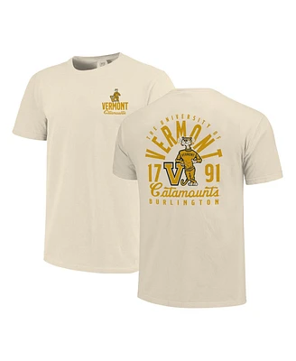 Image One Men's Cream Vermont Catamounts Comfort Colors Mascot Overlay T-Shirt