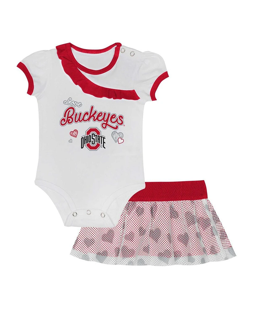 Outerstuff Baby Boys and Girls 2-Piece Ohio State Buckeye Love My Team Bodysuit Skirt Set